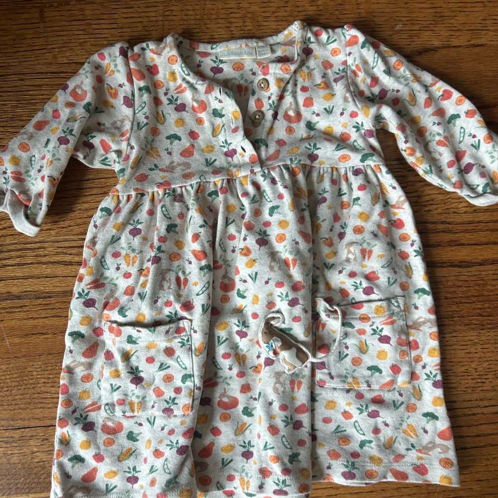 JoJo Maman Bebe Multicolor Vegetable Print Baby Dress